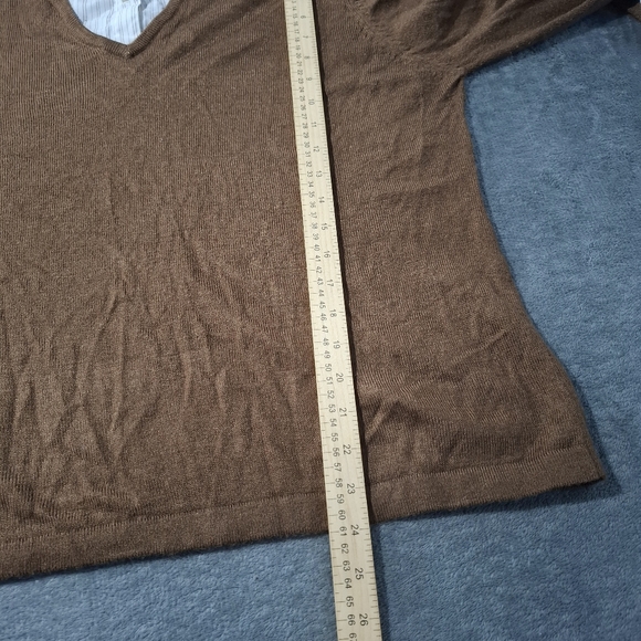 Vintage MKM Design Womens 3/4 Sleeve  Sweater 2X Chocolate Brown Academia Preppy - Picture 4 of 6